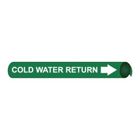 Nmc Pipemarker Strap-On, Cold Water Return W, H4020 H4020